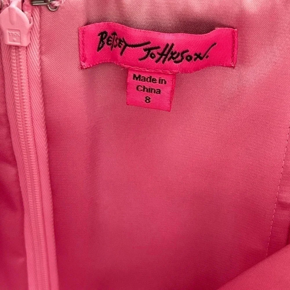 Vintage Betsey Johnson Baby Pink Satin Mini Dress. Size 8 - Picture 4 of 4